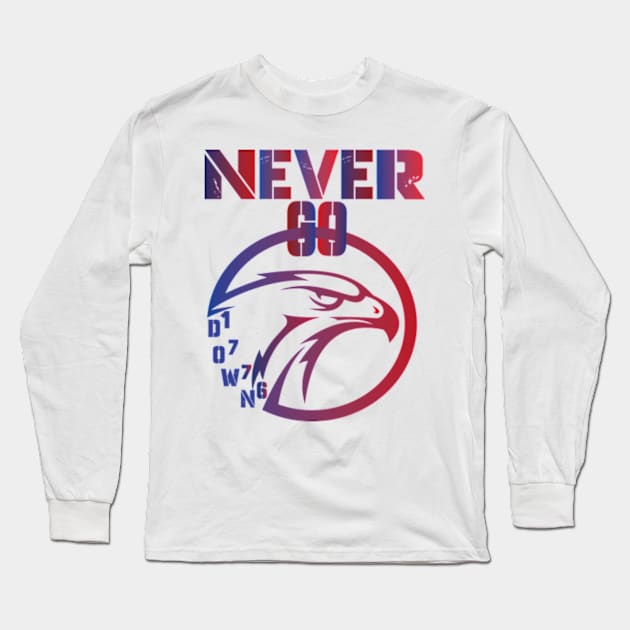 patriotic eagle merica never go down 4th of july 1776 Long Sleeve T-Shirt by soft and timeless